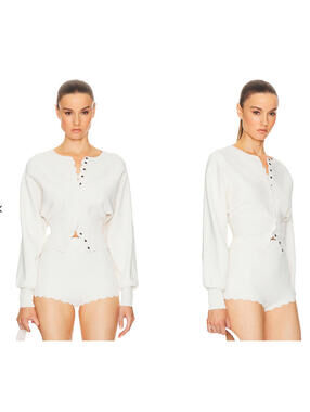 HELSA ELVIRA CARDIGAN  CREAM CROPPED SIZE M NWT $218MSRP